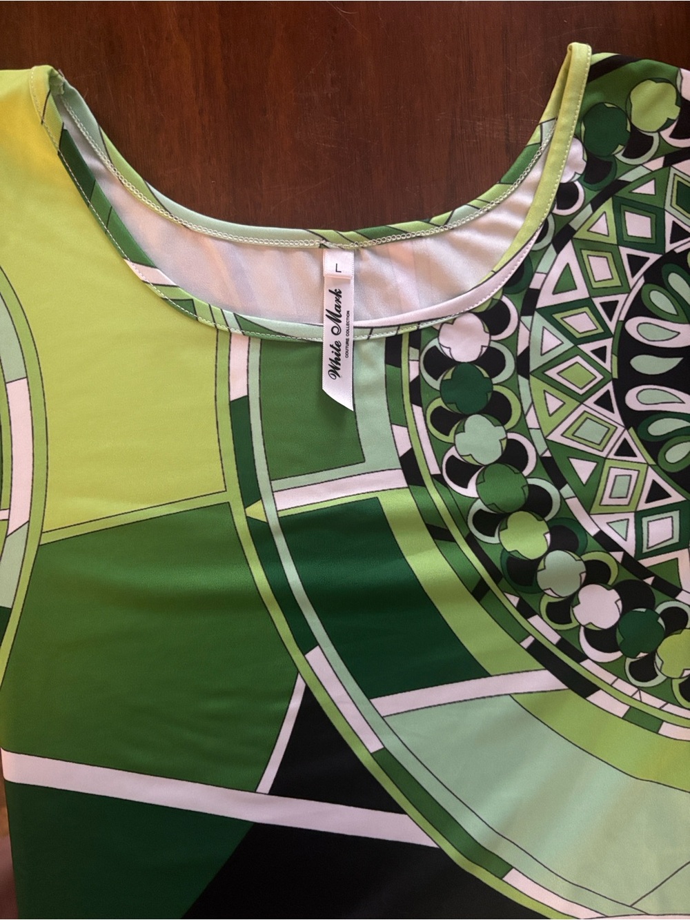 White Mark Green Multi-Pattern Midi Dress - Picture 2 of 6